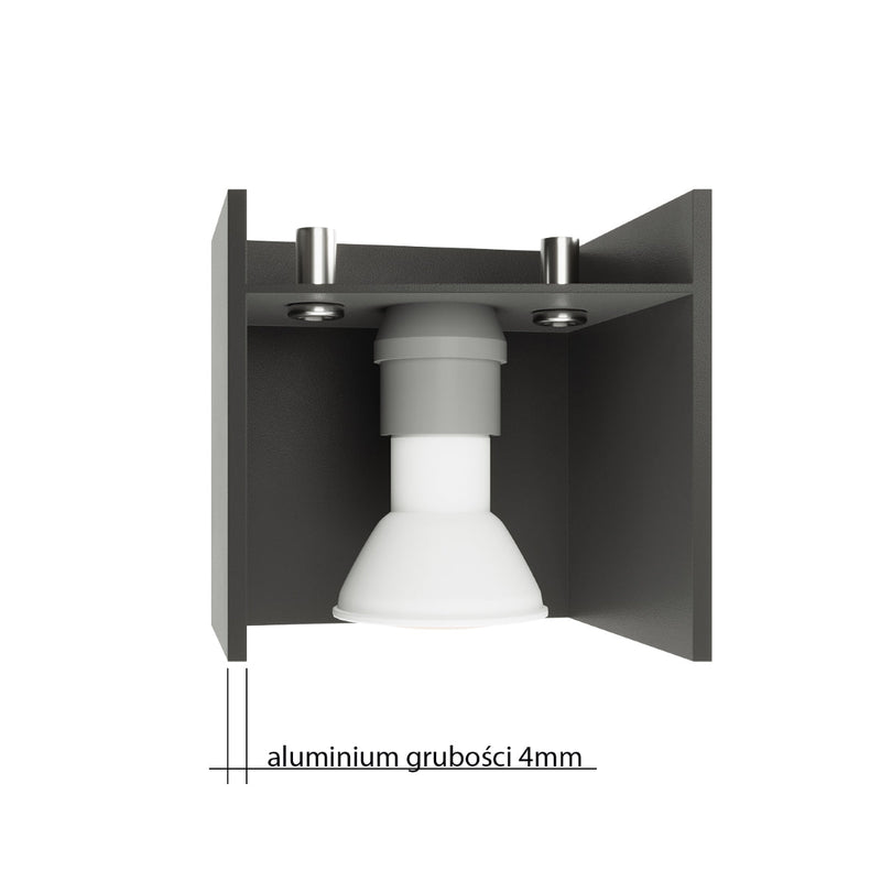 Wandlamp QUAD 1 grijs