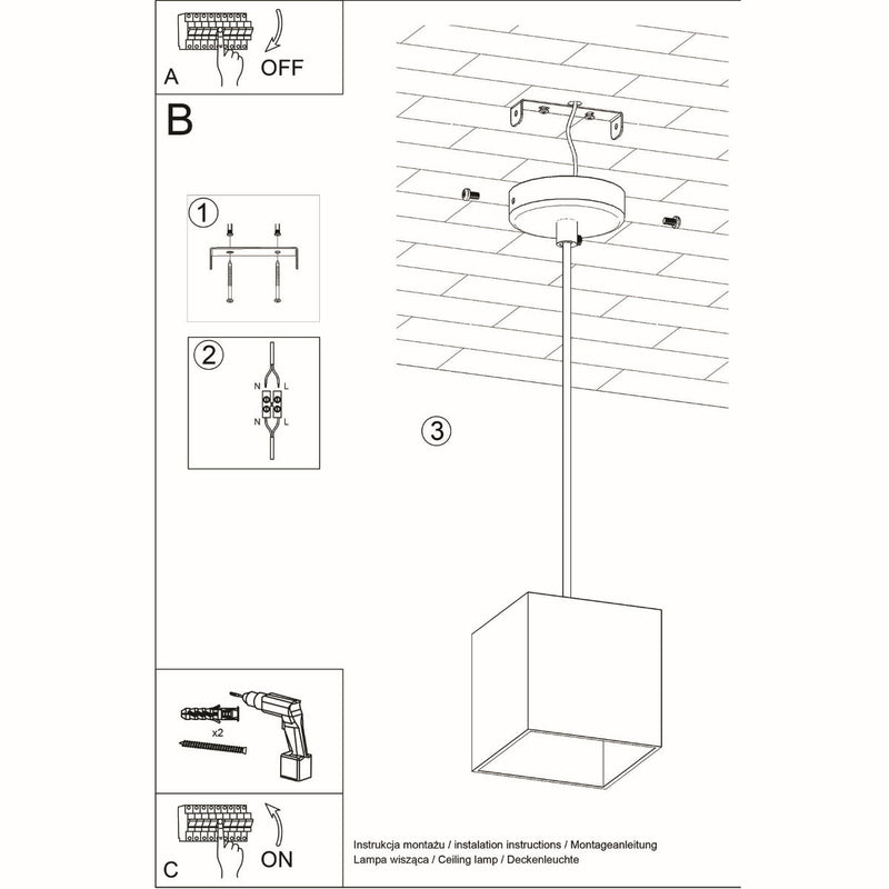 Hanglamp QUAD 1 zwart