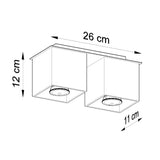 Plafondlamp QUAD 2 wit