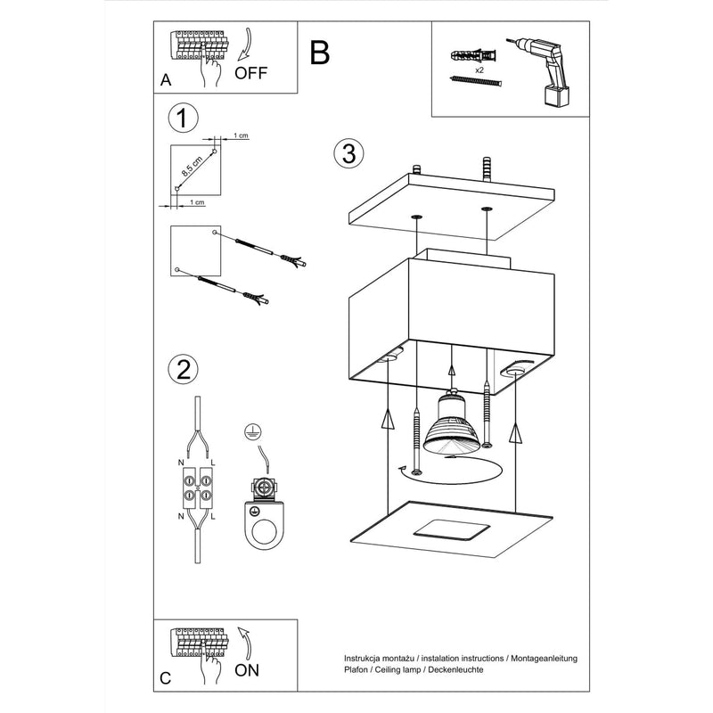 Plafondlamp MONO 1 zwart