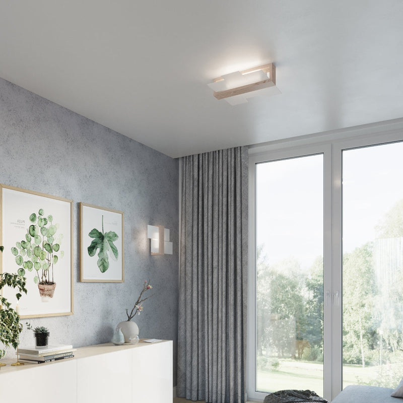 Plafondlamp FENIKS 2 naturel hout