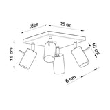 Plafondlamp RING 4 wit