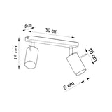 Plafondlamp RING 2 zwart