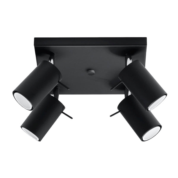 Plafondlamp RING 4 zwart