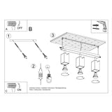 Plafondlamp MERIDA 3 zwart