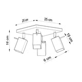 Plafondlamp MERIDA 4 zwart