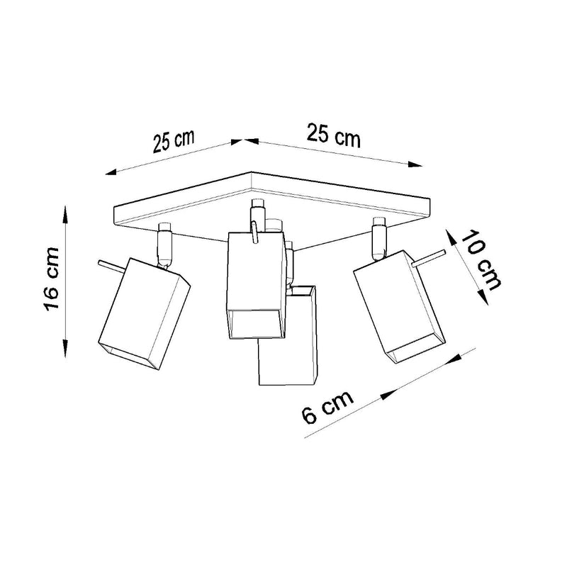 Plafondlamp MERIDA 4 zwart