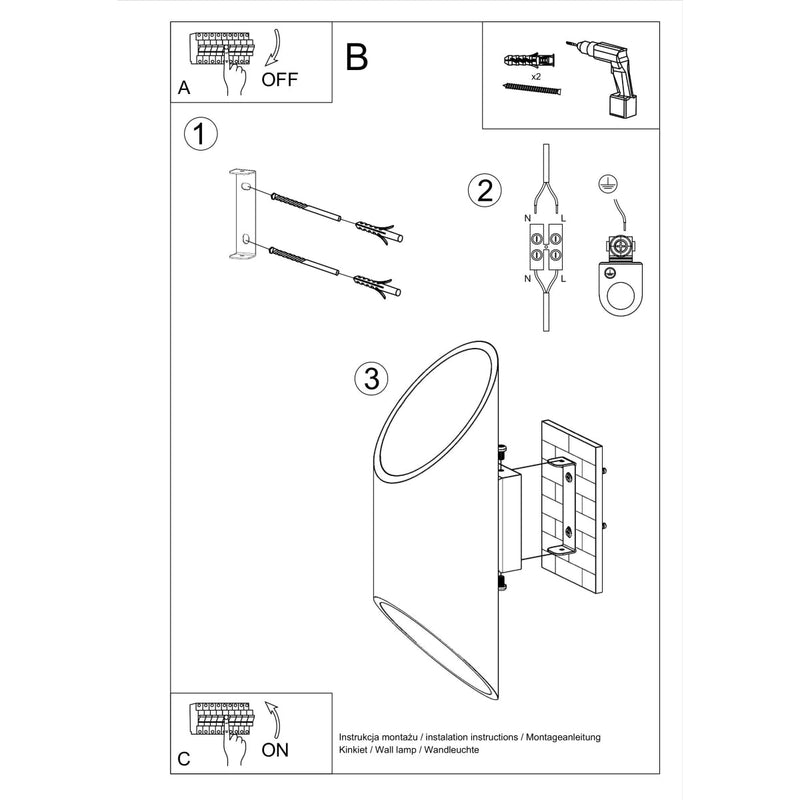 Wandlamp PENNE 30 wit