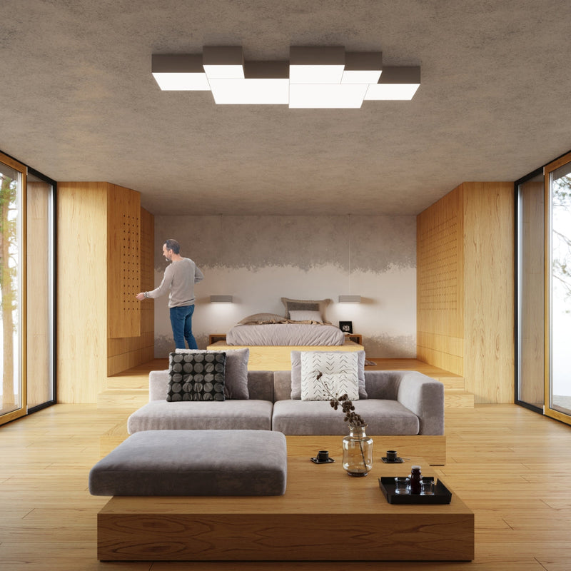 Plafondlamp HORUS grijs