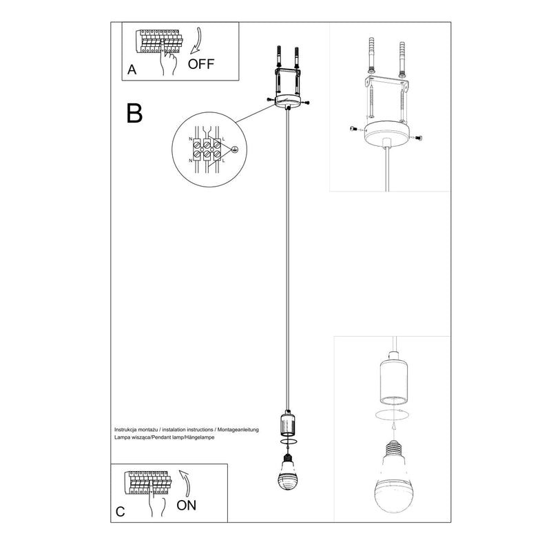 Hanglamp EDISON zwart