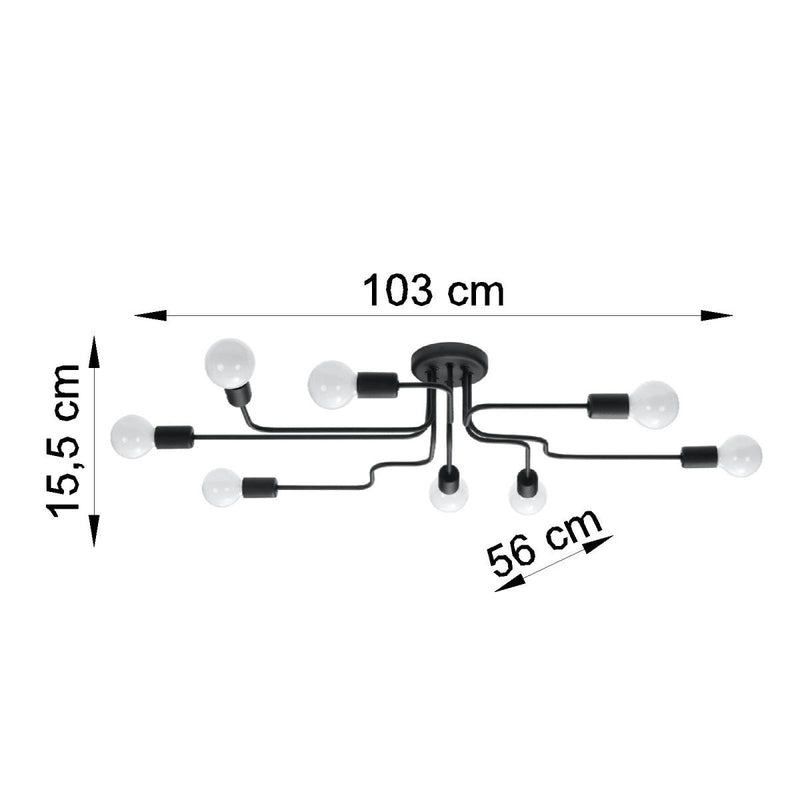 Modieuze zwarte Kroonluchter VECTOR 8