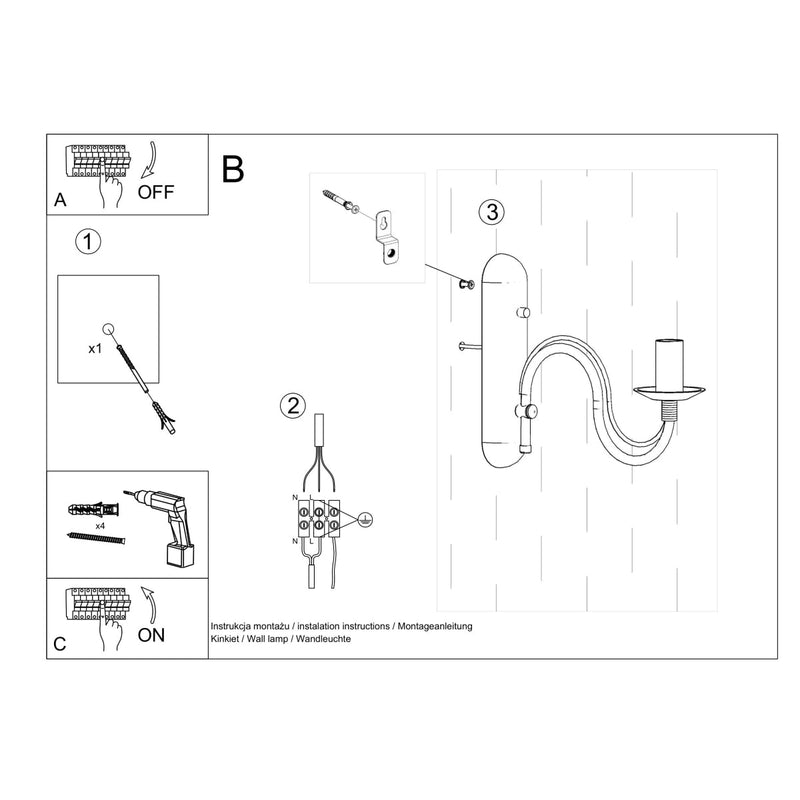 Wandlamp MINERWA wit