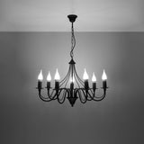 Zwarte kandelaar Kroonluchter MINERWA 7