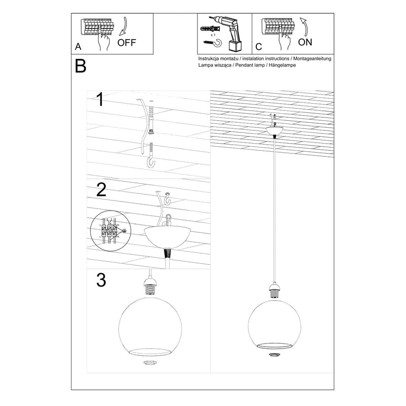Hanglamp BALL champagne
