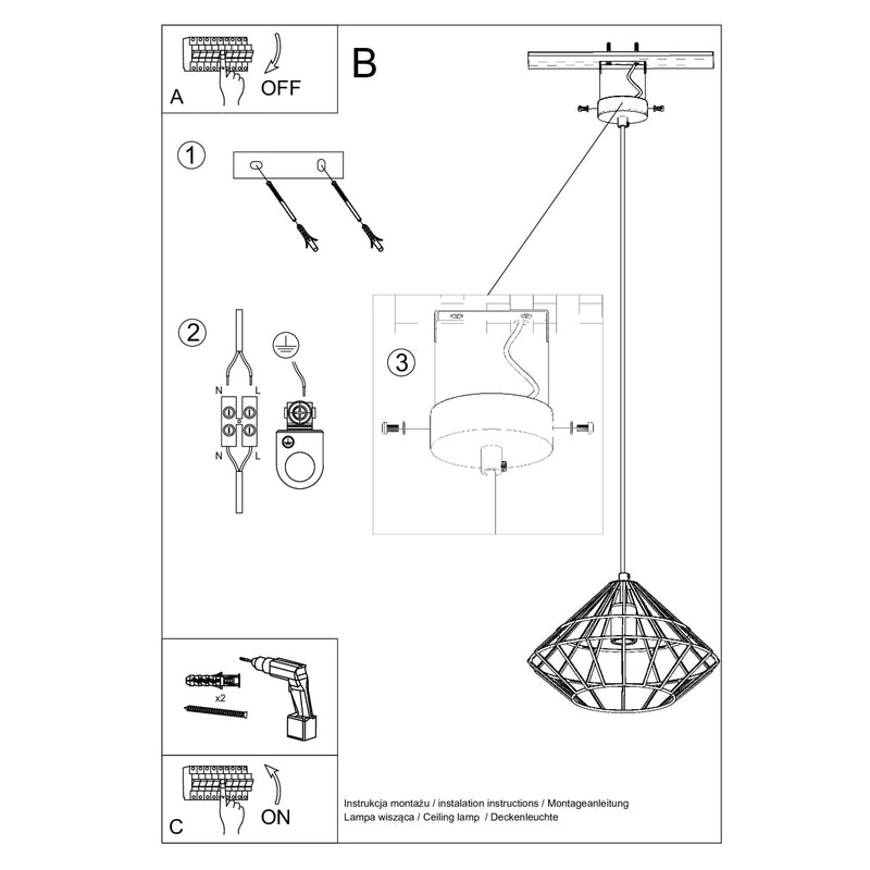 Hanglamp UMBERTO wit
