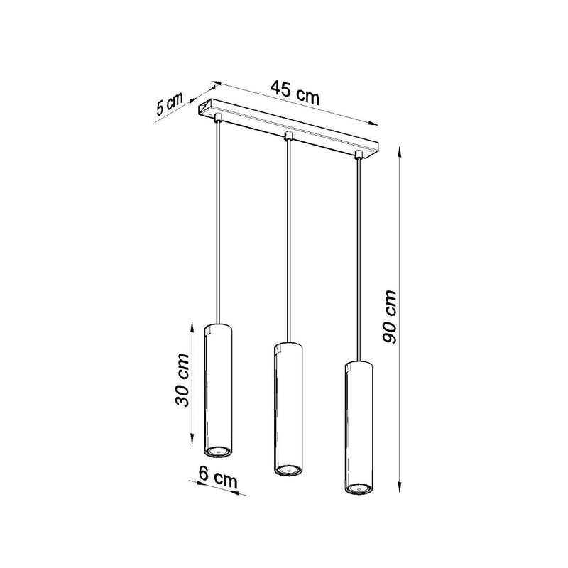 Hanglamp LAGOS 3L zwart