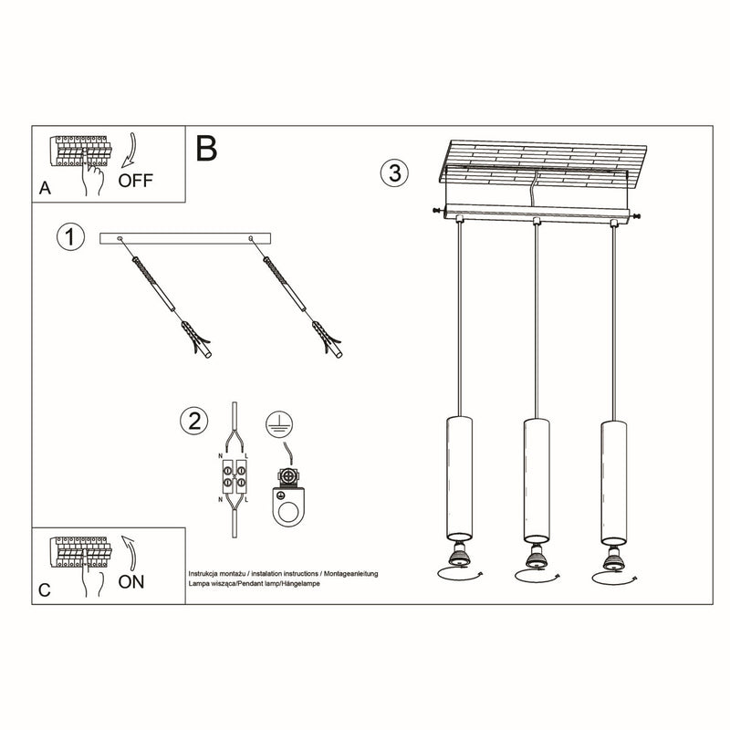 Hanglamp LAGOS 3L zwart