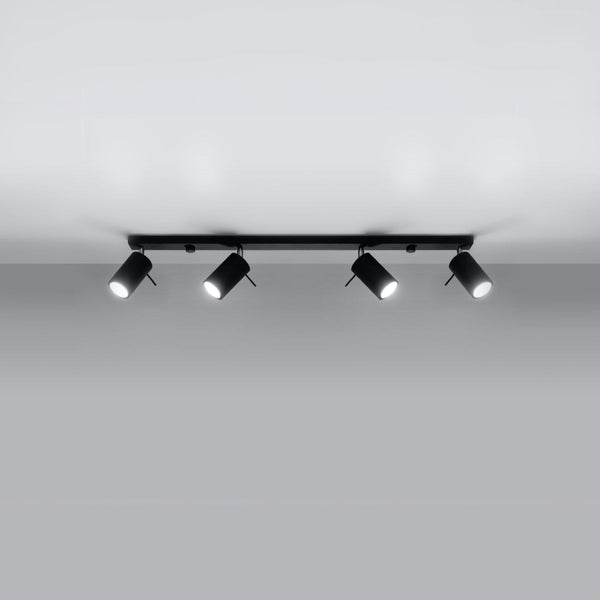 Plafondlamp RING 4L zwart