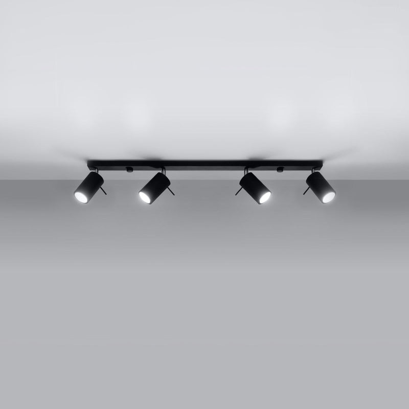 Plafondlamp RING 4L zwart