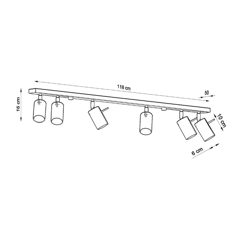 Plafondlamp RING 6L wit