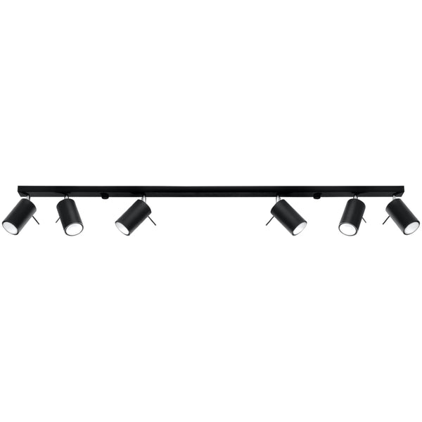 Plafondlamp RING 6L zwart