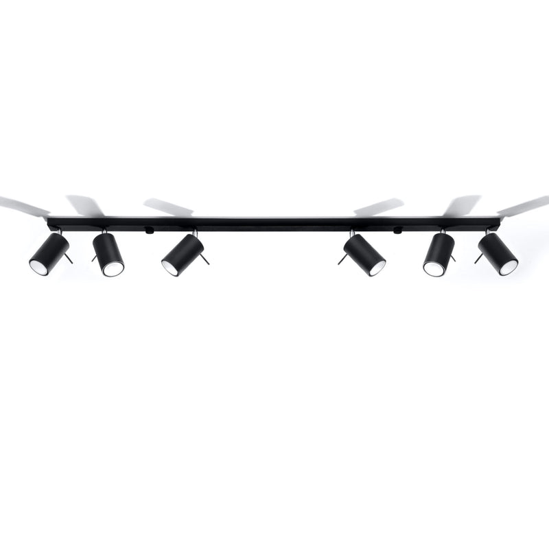 Plafondlamp RING 6L zwart