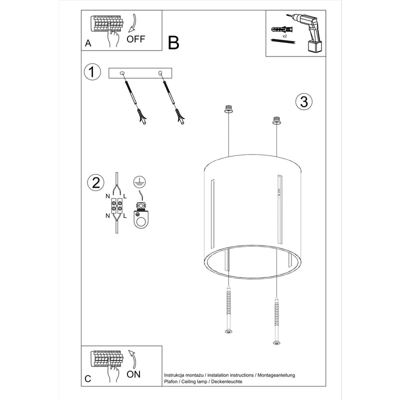 Plafondlamp INEZ zwart