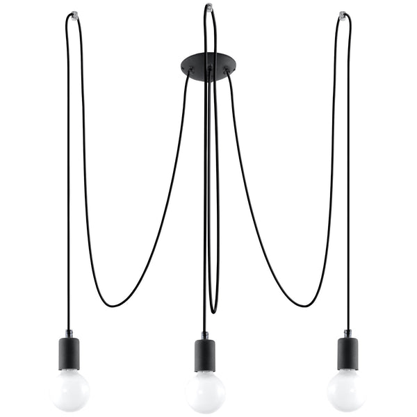 Zwarte elegante Kroonluchter EDISON 3