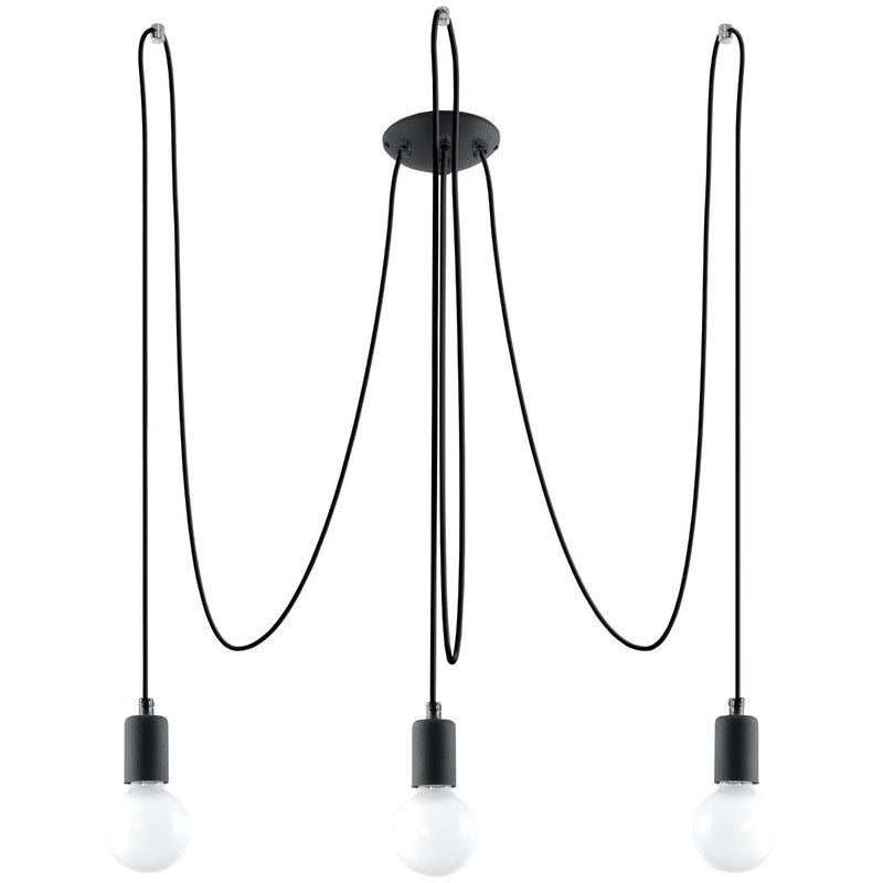 Zwarte elegante Kroonluchter EDISON 3