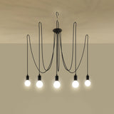 Zwarte elegante Kroonluchter EDISON 5