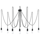 Zwarte elegante Kroonluchter EDISON 7