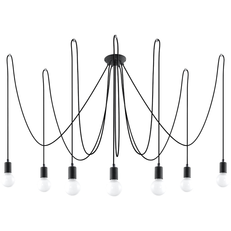Zwarte elegante Kroonluchter EDISON 7