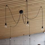 Zwarte elegante Kroonluchter EDISON 7