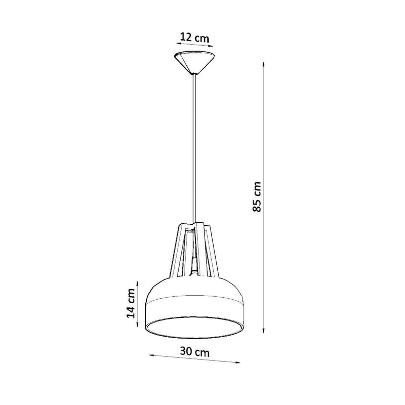 Hanglamp CASCO wit/natuurlijk hout