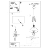 Hanglamp CASCO wit/natuurlijk hout