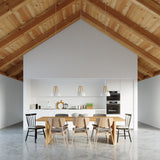 Hanglamp CASCO wit/natuurlijk hout