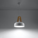 Hanglamp CASCO wit/natuurlijk hout