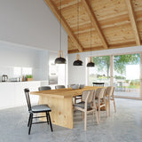 Hanglamp CASCO zwart/natuurlijk hout