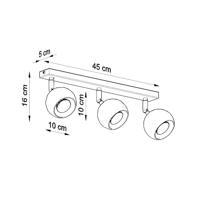 Plafondlamp OCULARE 3 wit