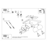 Plafondlamp OCULARE 4 wit