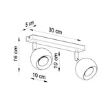 Plafondlamp OCULARE 2 zwart