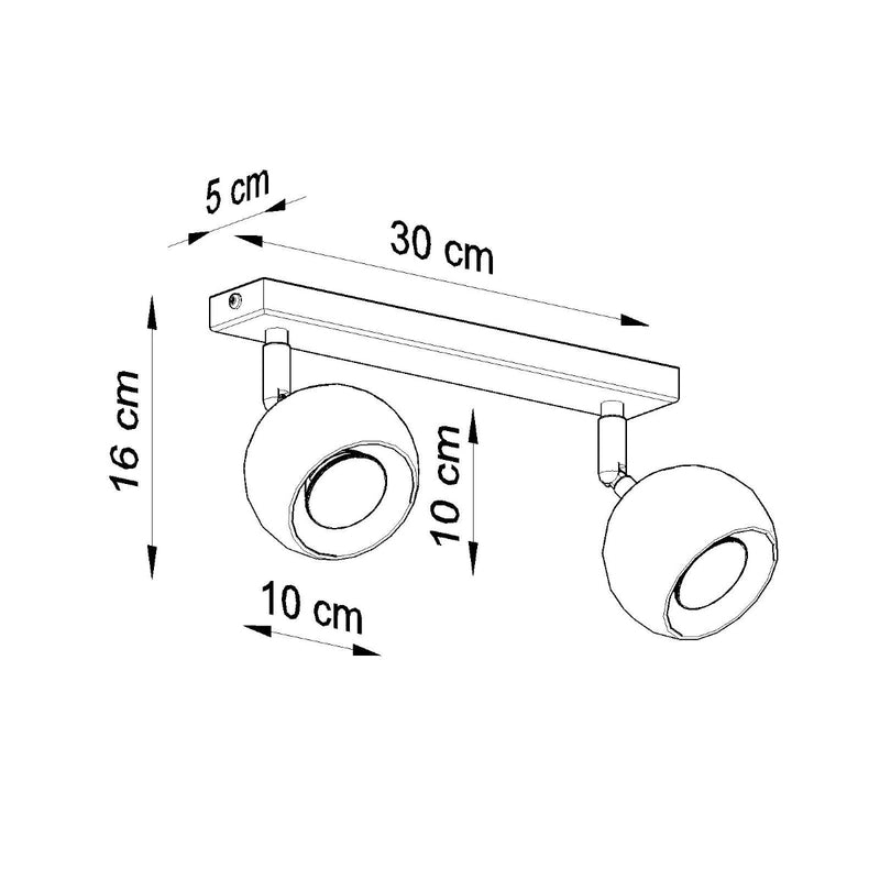 Plafondlamp OCULARE 2 zwart