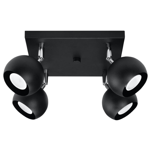 Plafondlamp OCULARE 4 zwart