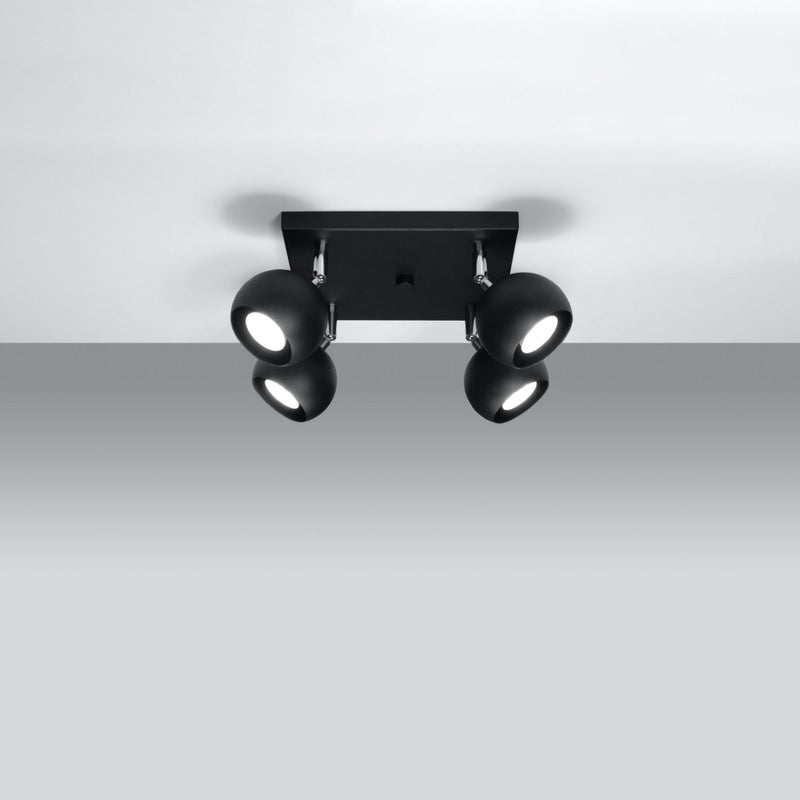 Plafondlamp OCULARE 4 zwart