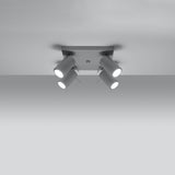 Plafondlamp RING 4 grijs