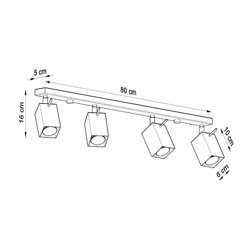 Plafondlamp MERIDA 4L wit