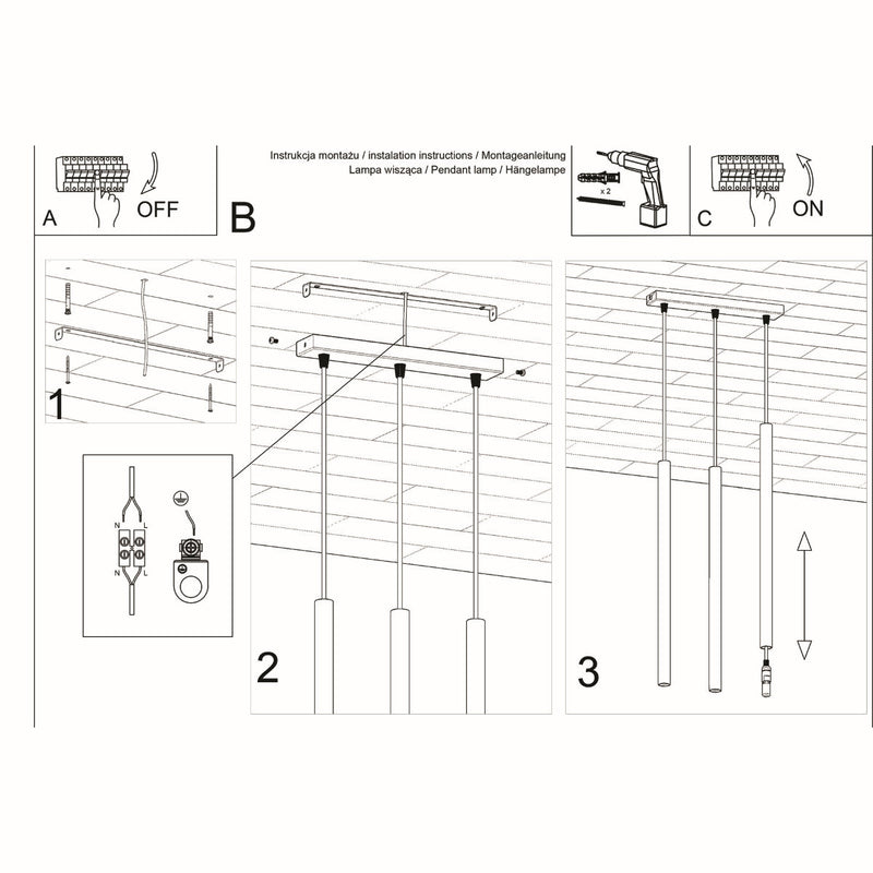Hanglamp PASTELO 3 wit