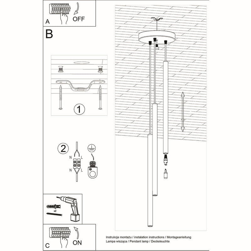 Hanglamp PASTELO 3P wit