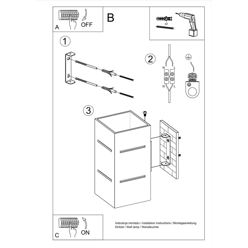 Wandlamp BLOCCO zwart