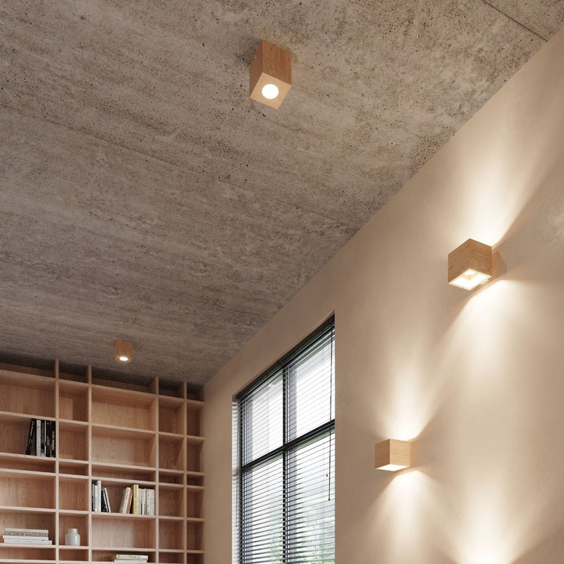 Wandlamp QUAD naturel hout